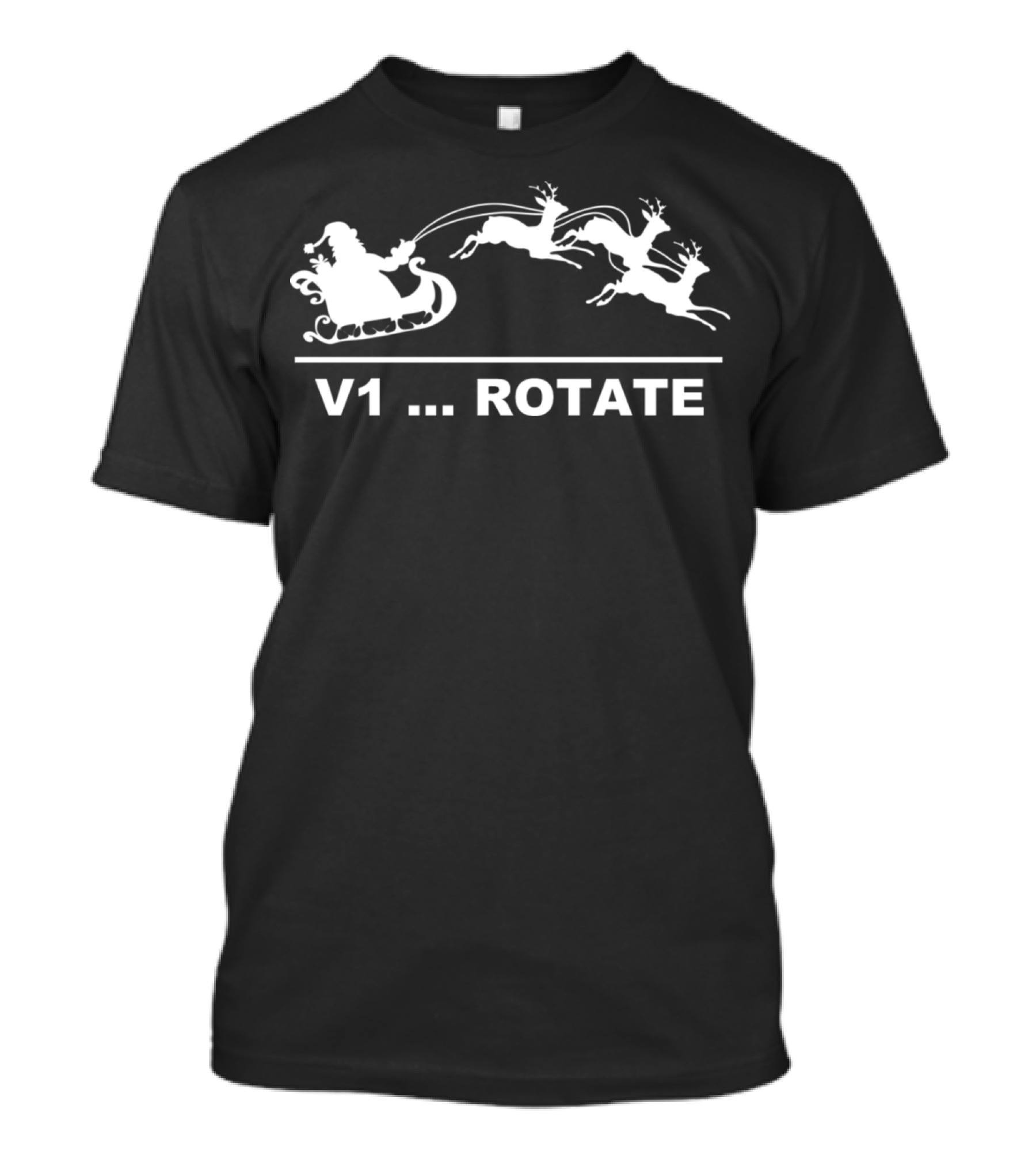 V1 Rotate Santa Sleigh Reindeer Takeoff T-Shirt