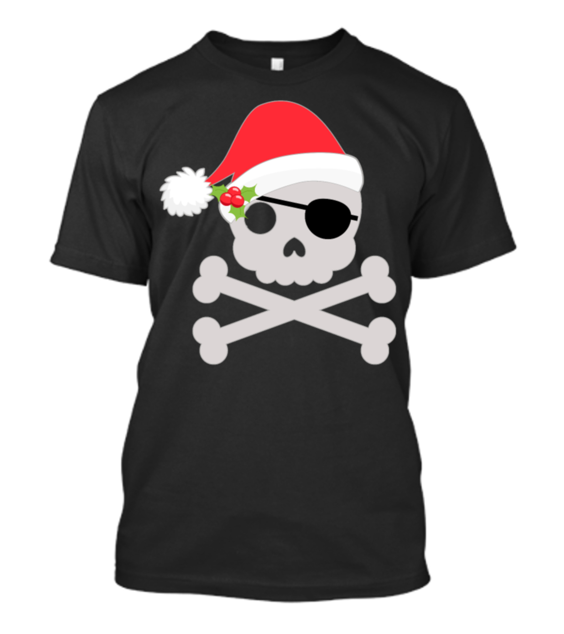 Santa Hat Pirate Skull And Crossbones T-Shirt