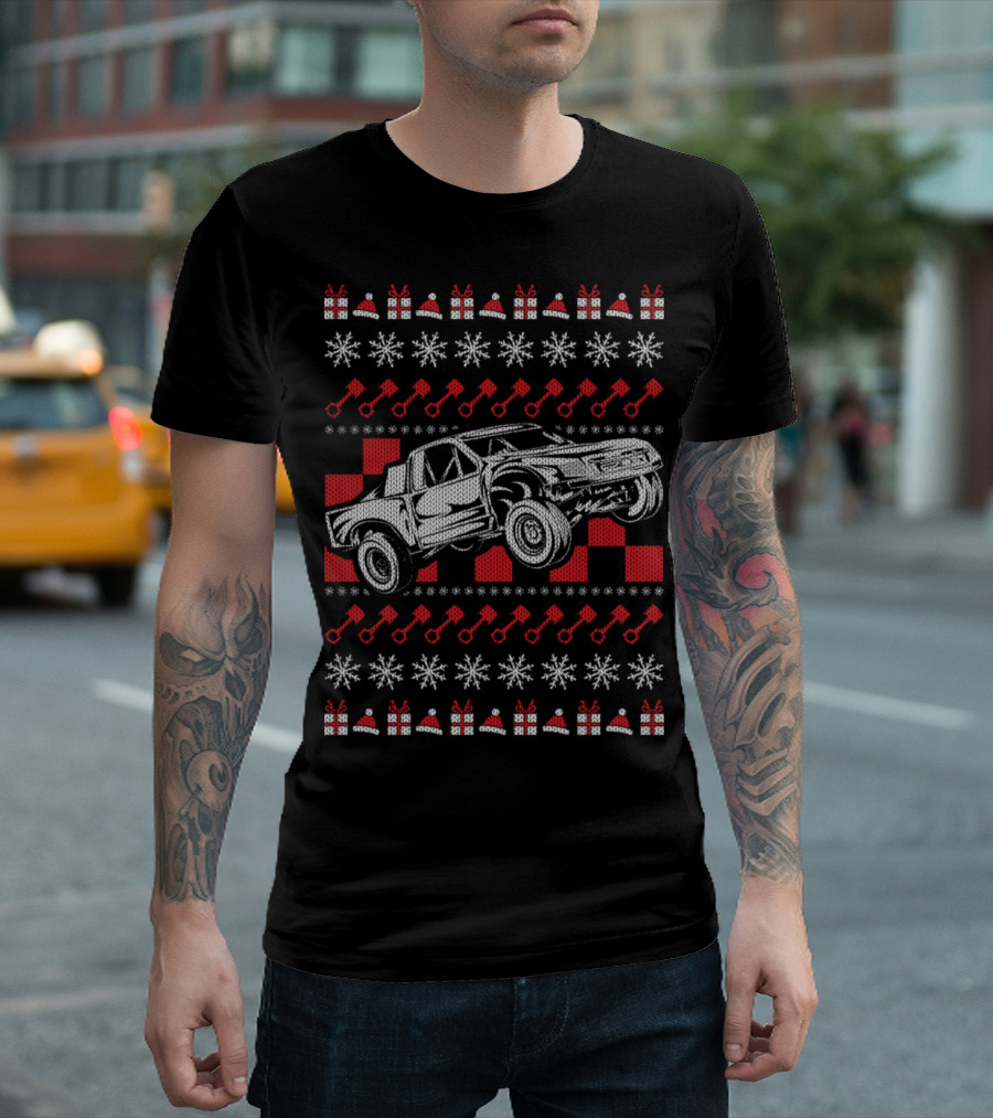 Pro Race Truck Holiday Ugly Christmas T-Shirt
