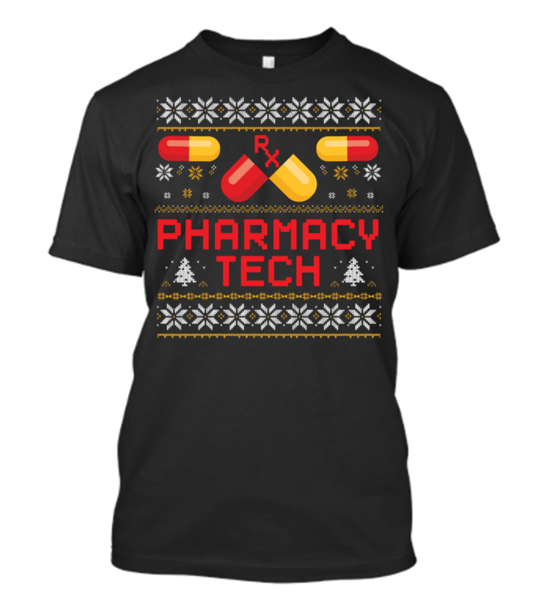 Pharmacy Tech RX Capsule Christmas T-Shirt