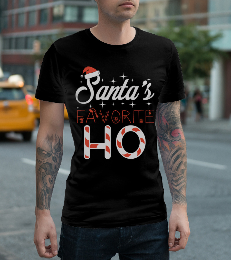 Santa's Favorite Ho Candy Cane Christmas Holiday T-Shirt