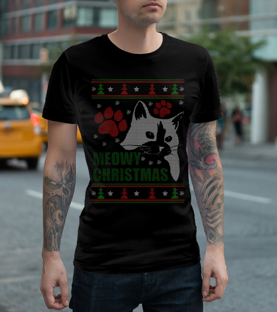 Meowy Christmas Satisfaction Guarand Safe And Secure Meowy T-Shirt