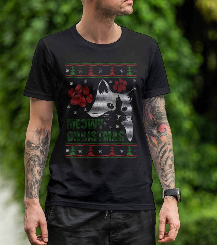 Meowy Christmas Satisfaction Guarand Safe And Secure Meowy T-Shirt