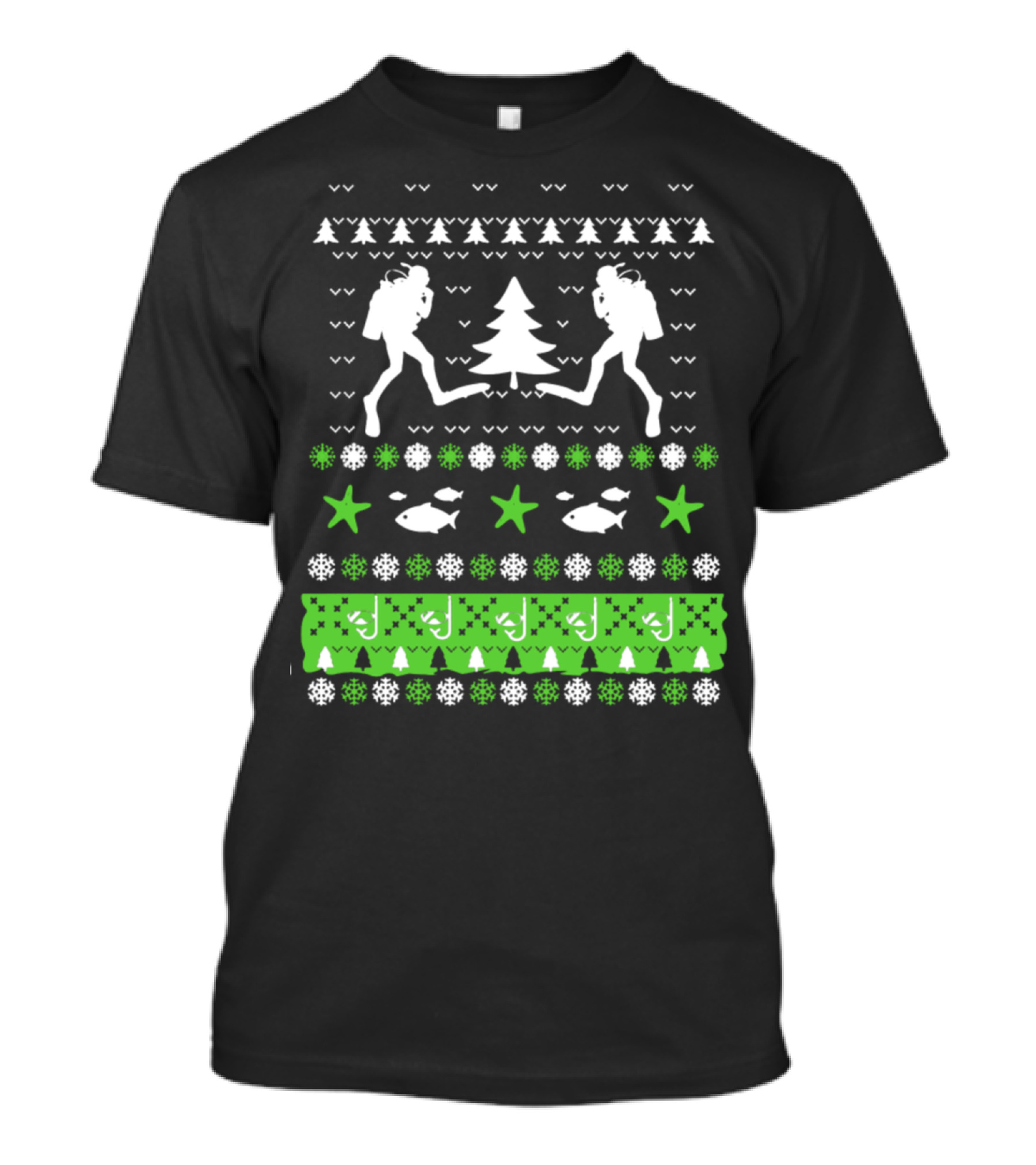 Scuba Diving Christmas Tree Ugly T-Shirt