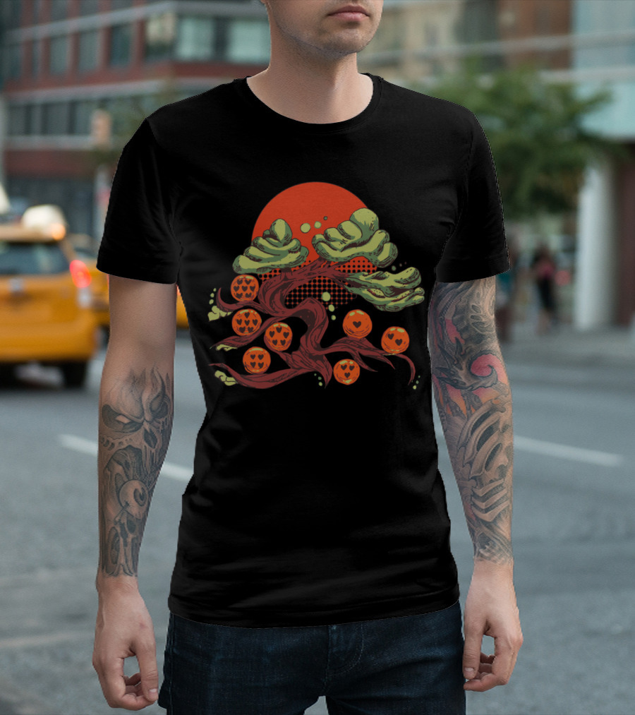 Shenron Dragon Ball Heart Dragon Balls Sunset Tree T-Shirt