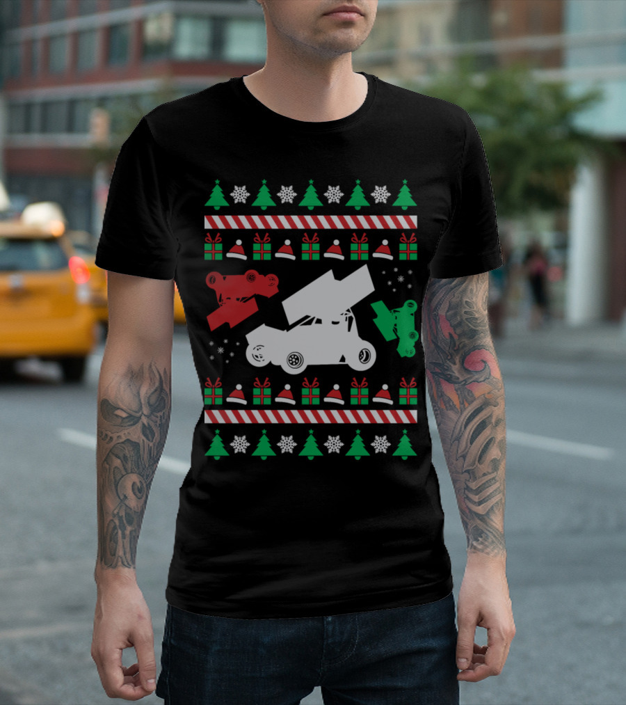 Sprint Car Christmas Ugly T-Shirt