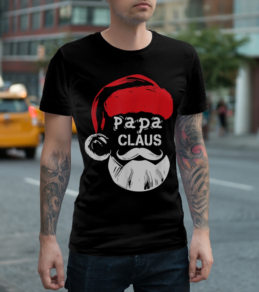 Papa Claus Santa Hat Beard T-Shirt