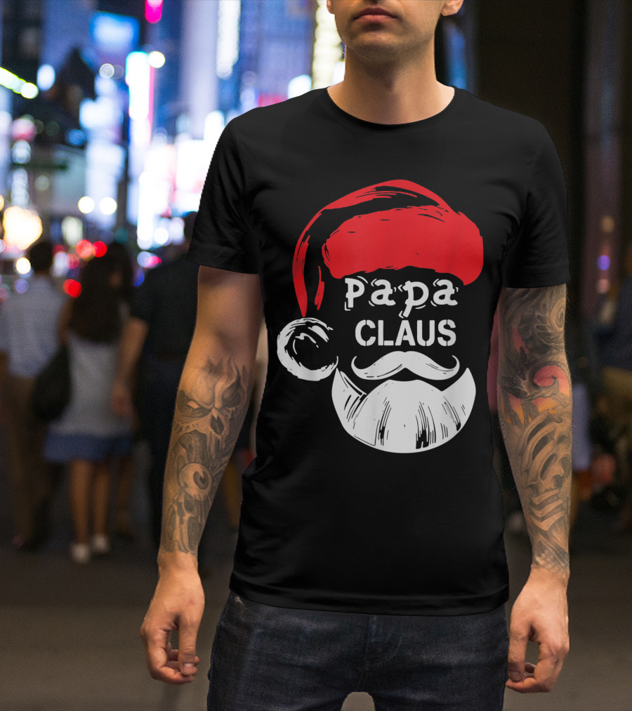 Papa Claus Santa Hat Beard T-Shirt