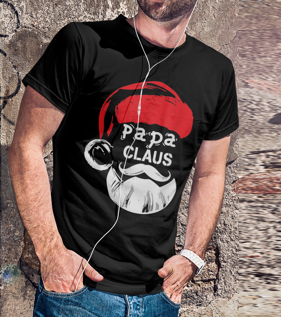 Papa Claus Santa Hat Beard T-Shirt