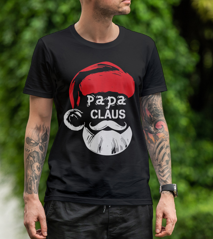 Papa Claus Santa Hat Beard T-Shirt