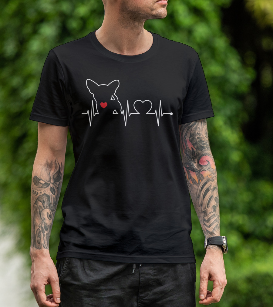 Chihuahua Dog Heartbeat With Heart T-Shirt