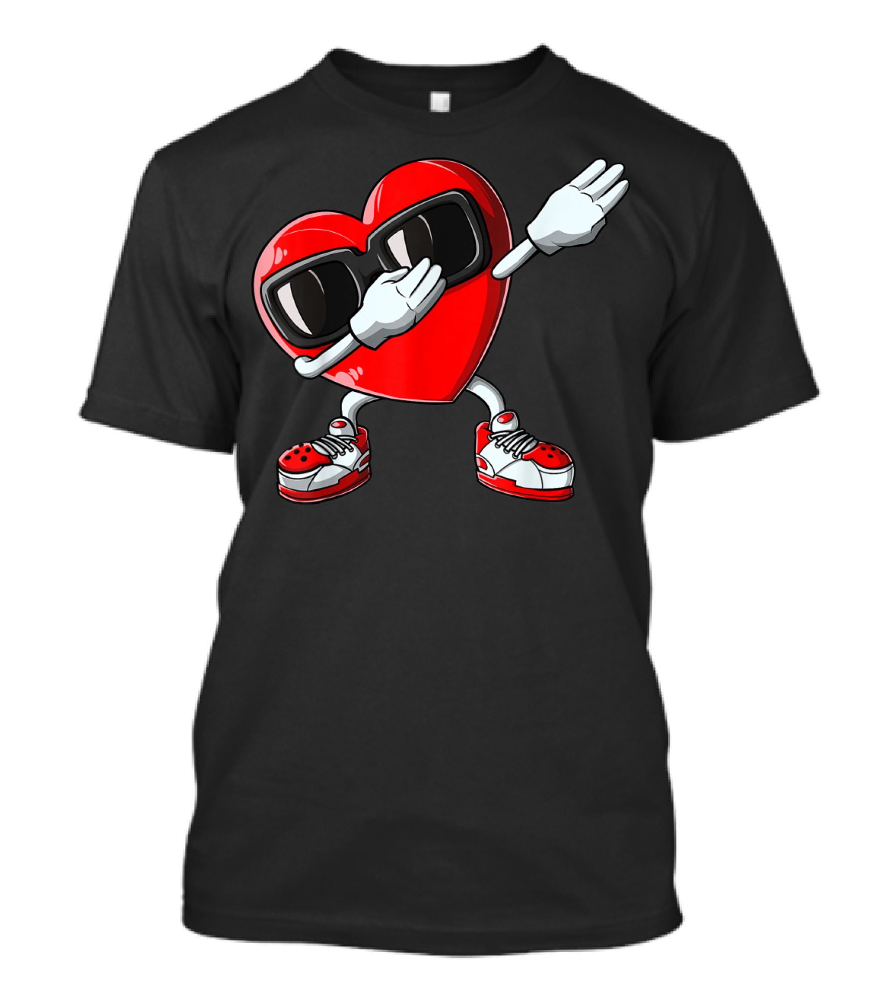 Valentines Day Dabbing Heart With Sunglasses And Sneakers T-Shirt