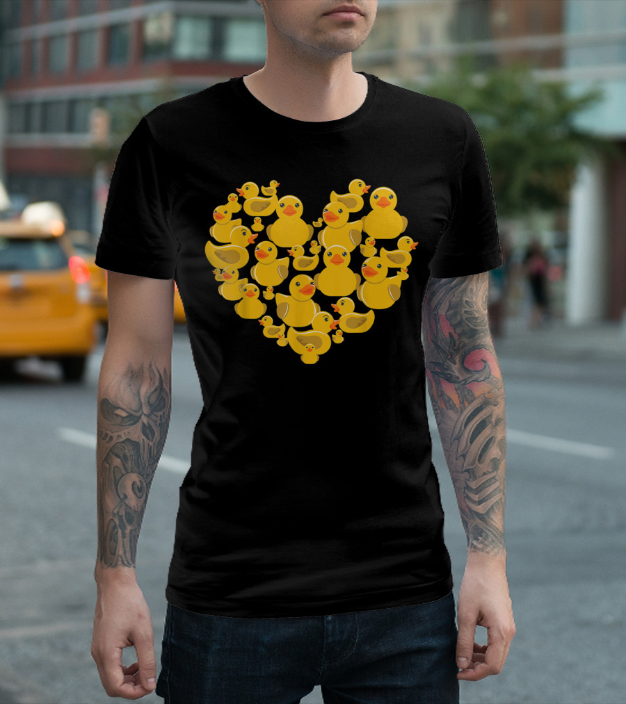 Rubber Duck Heart Quack Valentine T-Shirt