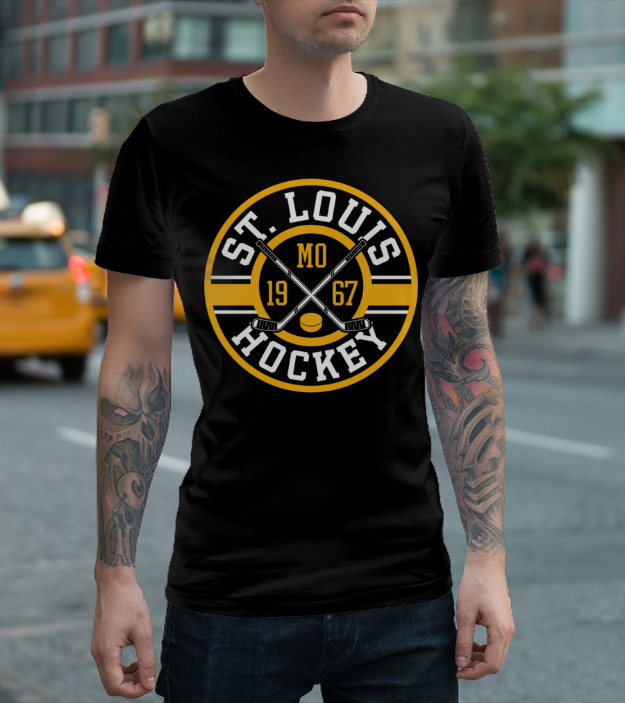 St. Louis Missouri MO 1967 Vintage Ice Hockey Stick T-Shirt