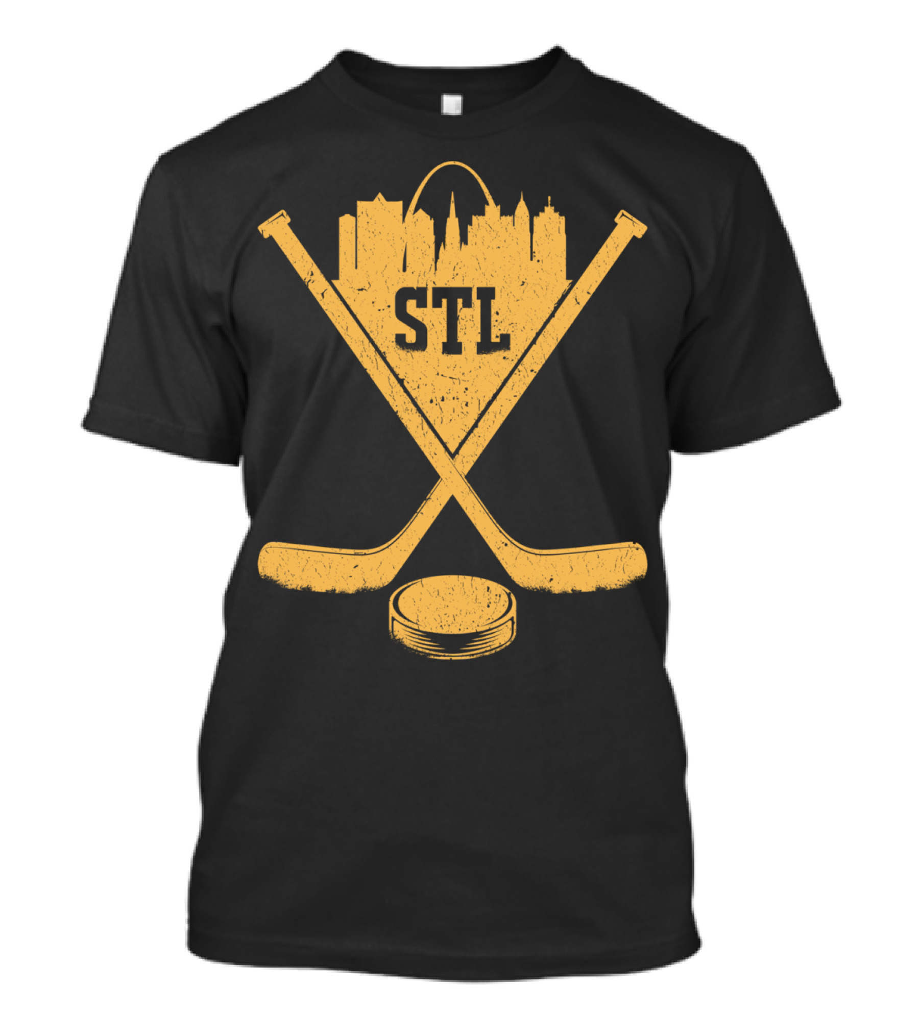 Vintage STL Saint Louis Missouri Skyline Hockey T-Shirt