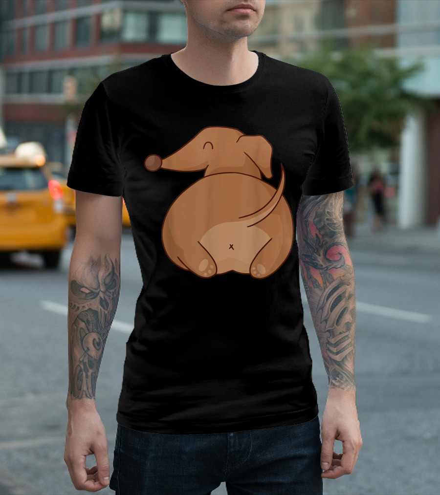 Funny Cute Dachshund Dog Tail Wagging T-Shirt