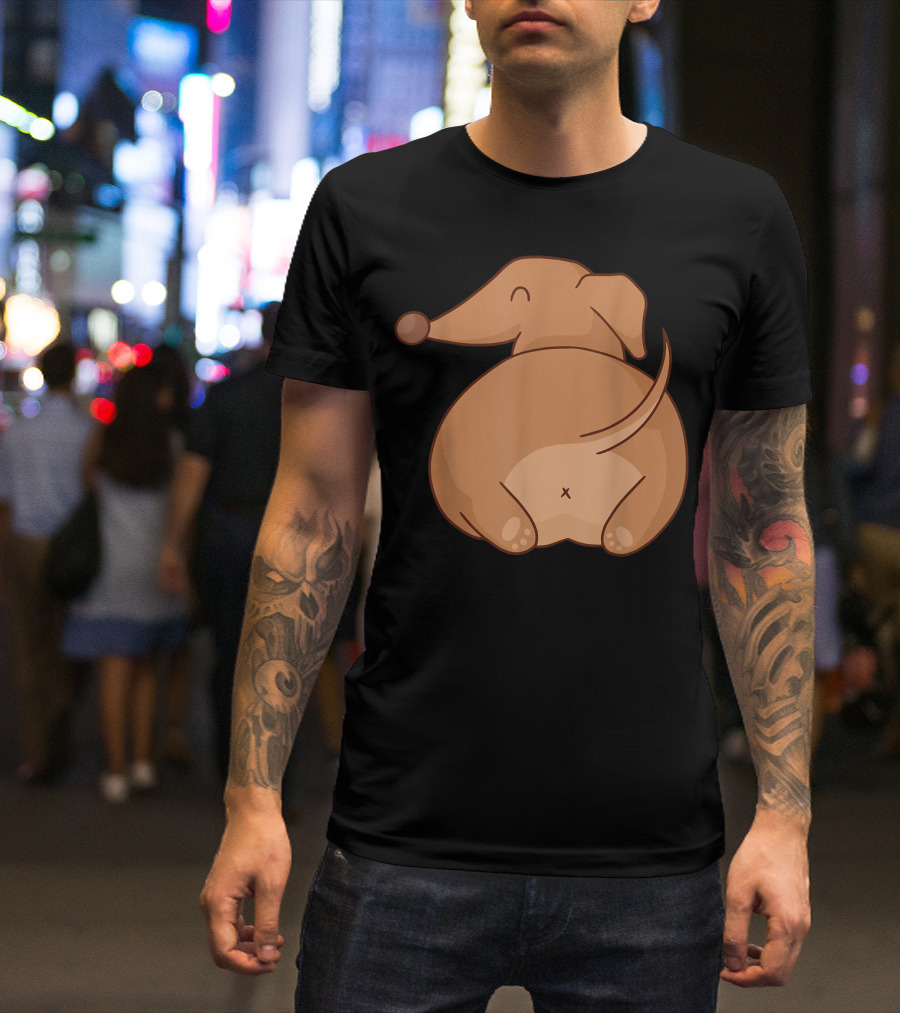 Funny Cute Dachshund Dog Tail Wagging T-Shirt