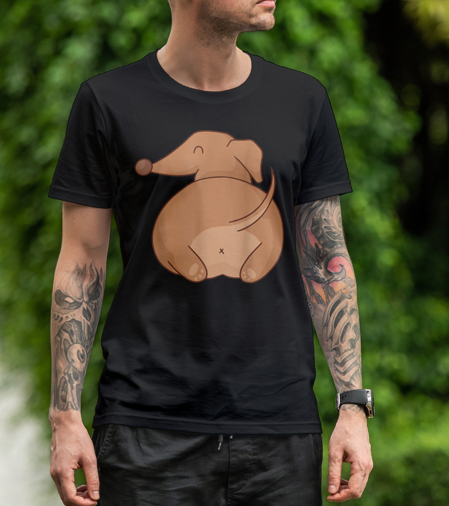 Funny Cute Dachshund Dog Tail Wagging T-Shirt