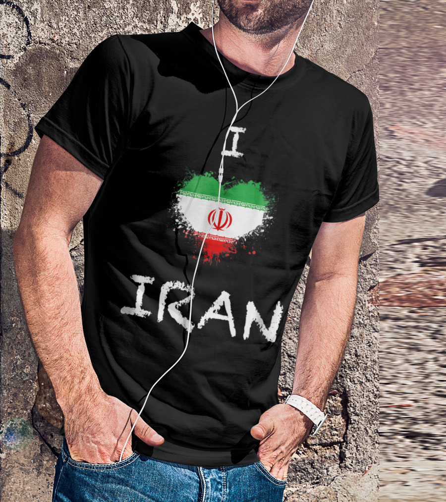 I Heart Iran Flag Colors And Emblem Passion T-Shirt
