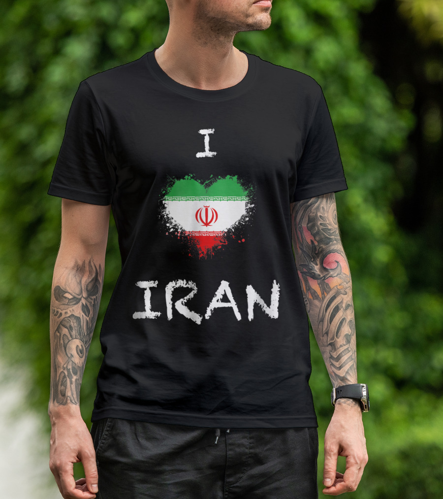 I Heart Iran Flag Colors And Emblem Passion T-Shirt