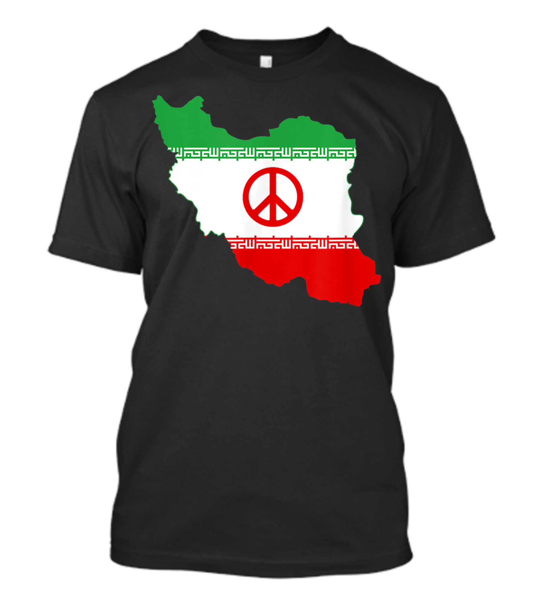 Iran Map Peace Sign No War In Iran Flag T-Shirt