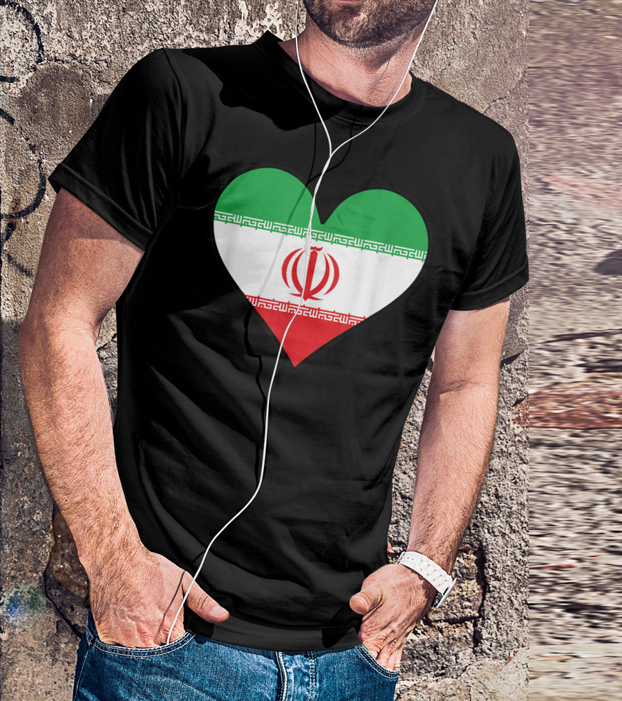 Iranian Flag Heart Cute Iran Emblem T-Shirt