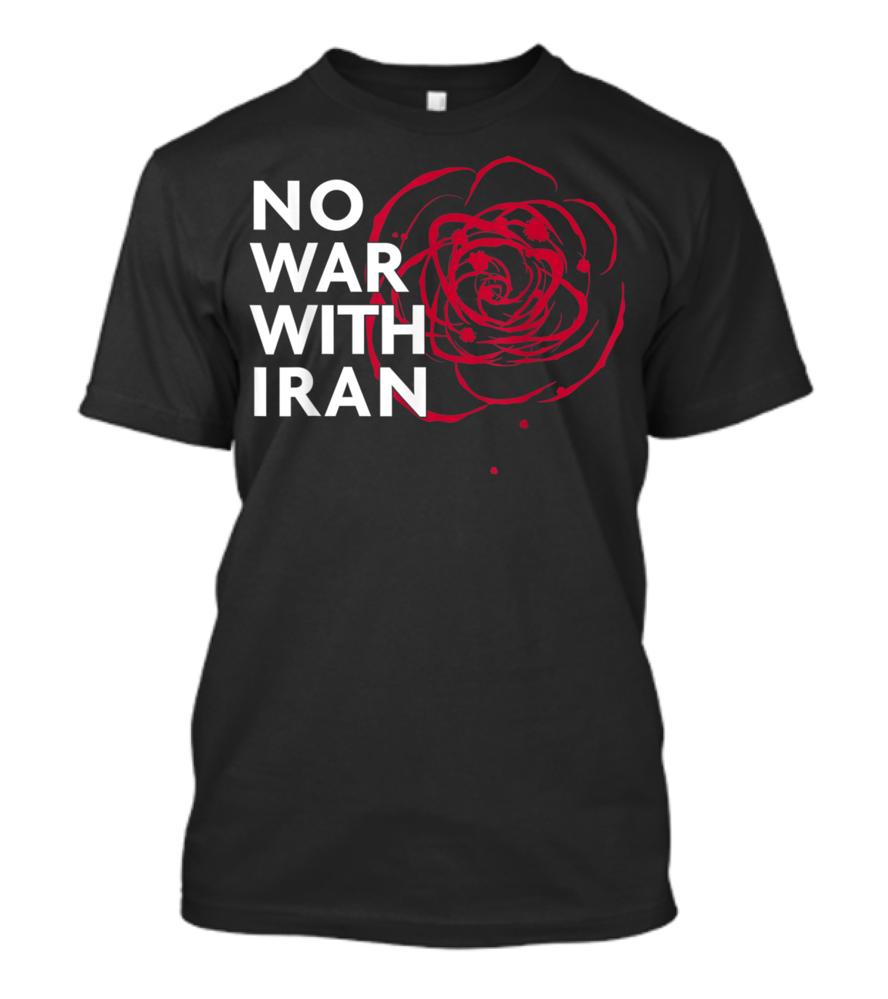 No War With Iran Antiwar Rose T-Shirt