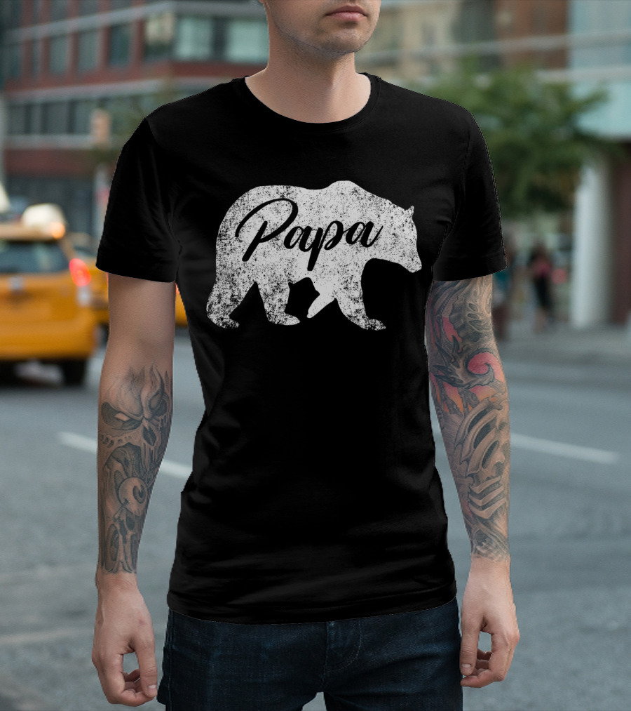 Papa Bear Vintage Grandfather Dad T-Shirt