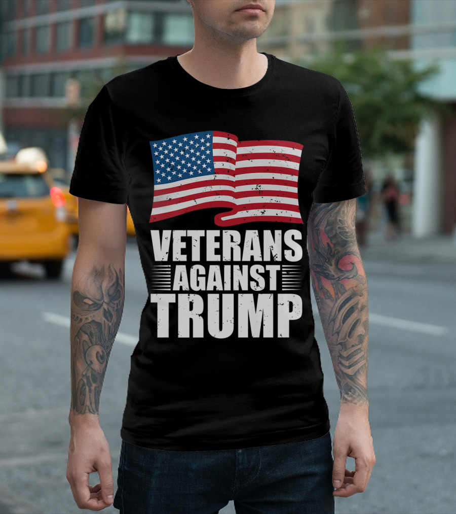 Veterans Against Trump USA Flag T-Shirt