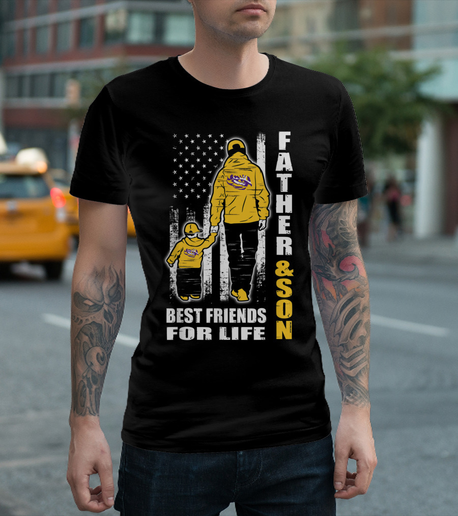 LSU Tigers Father and Son Best Friends for Life Fan Geaux T-Shirt