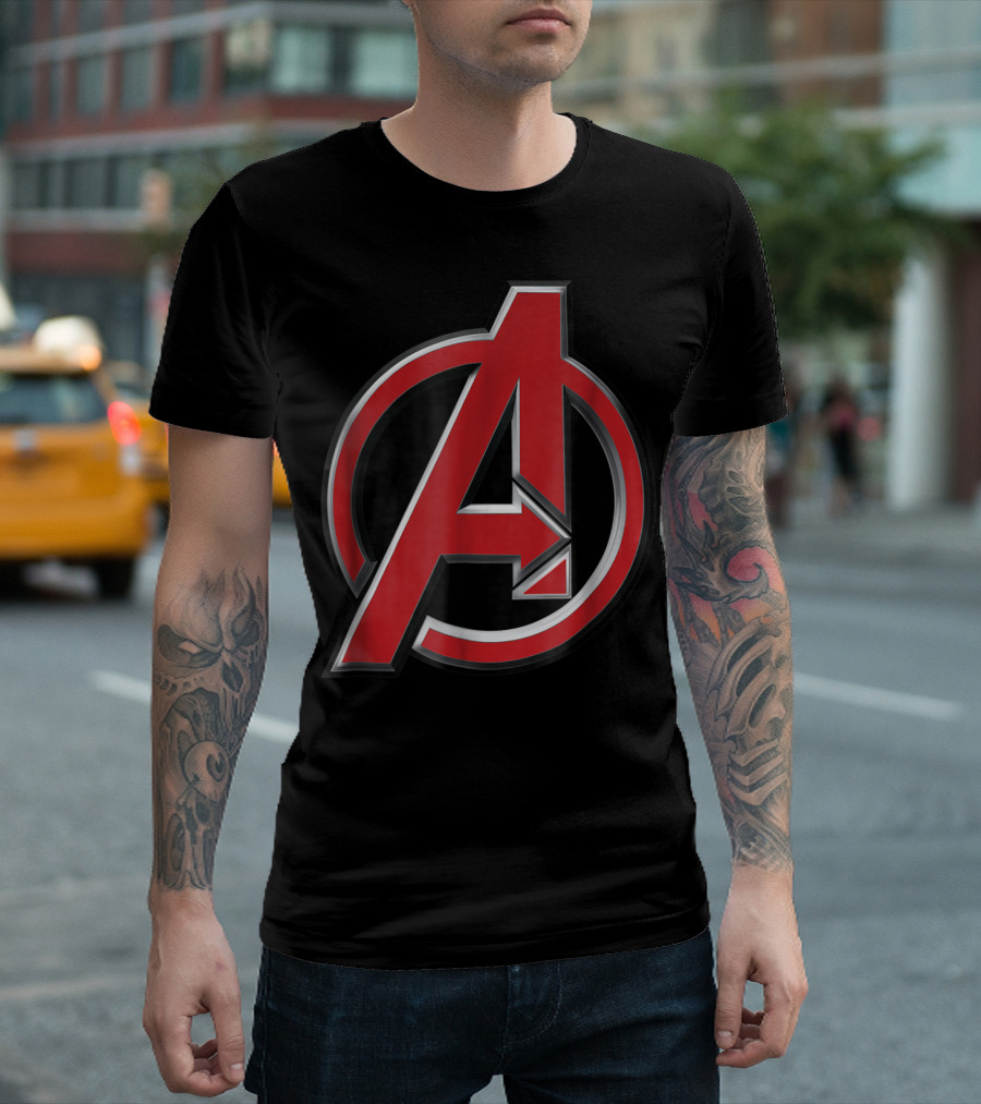 Marvel Avengers Red Beveled T-Shirt