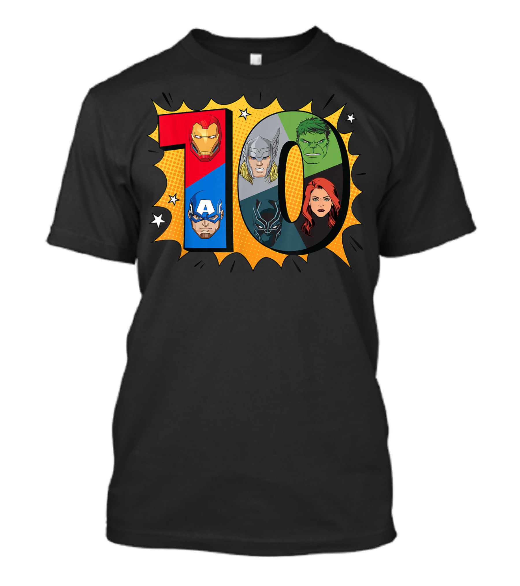 Marvel Avengers Comic 10th Anniversary Super Heroes T-Shirt