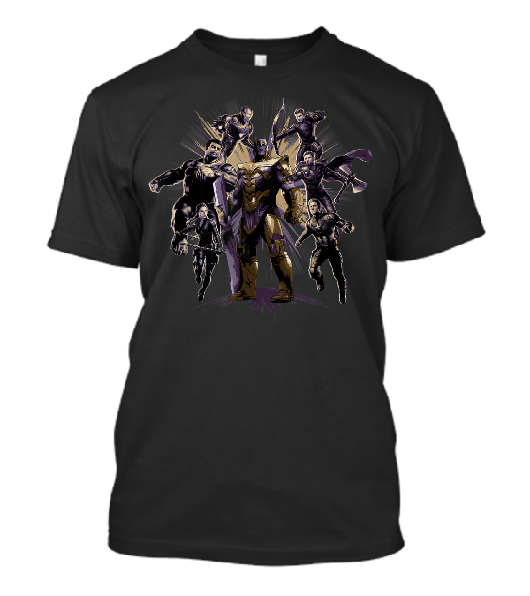 Marvel Avengers Endgame Thanos And Six Super Heroes T-Shirt