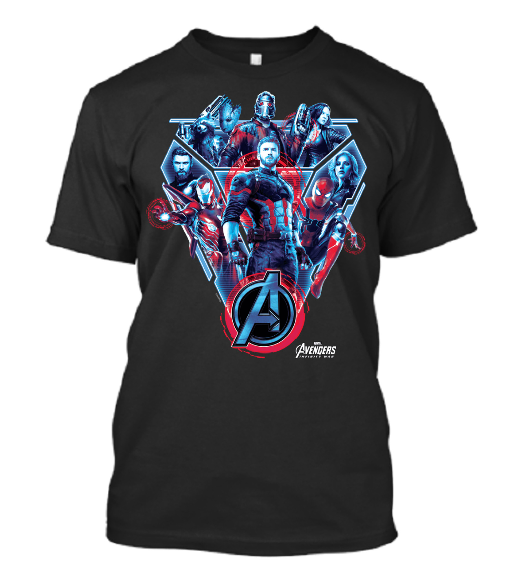 Marvel Avengers Infinity War Tech Group Iconic Heroes Ensemble T-Shirt