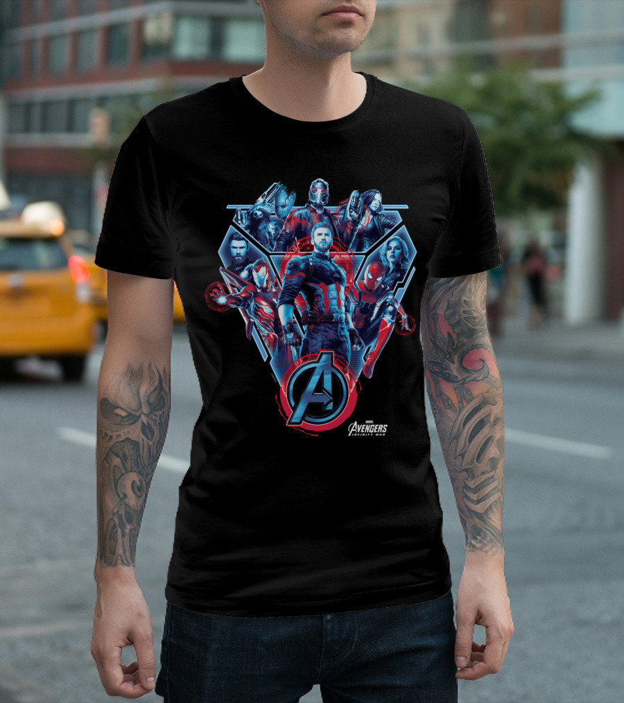 Marvel Avengers Infinity War Tech Group Iconic Heroes Ensemble T-Shirt