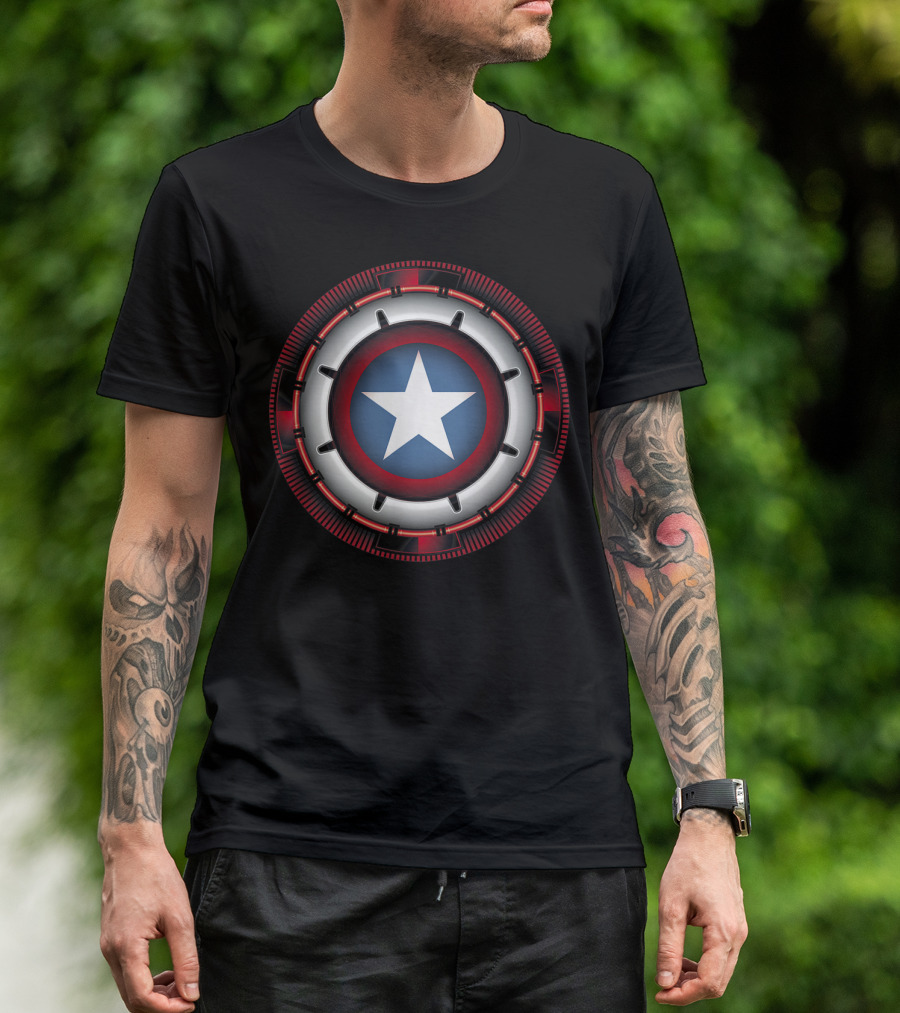 Marvel Captain America Avenger Future Shield Iconic Star Emblem T-Shirt