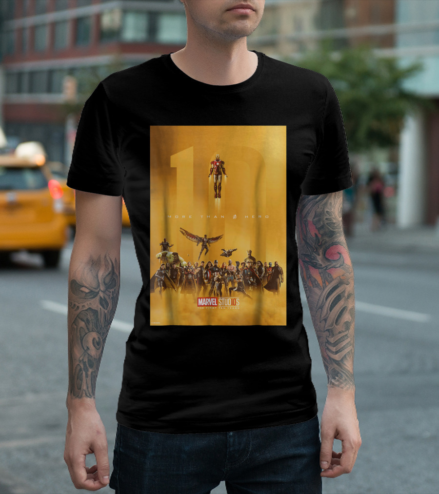 Marvel Studios More Than A Hero The First Ten Years T-Shirt