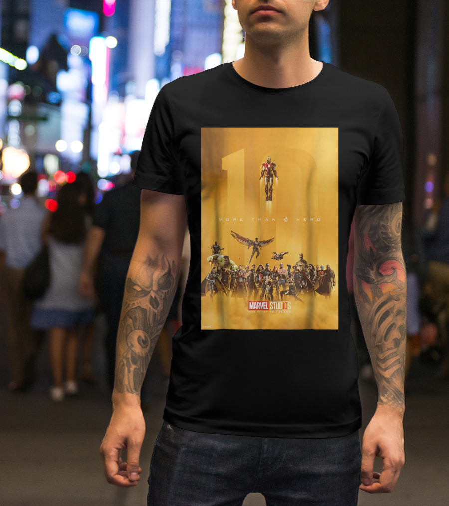 Marvel Studios More Than A Hero The First Ten Years T-Shirt