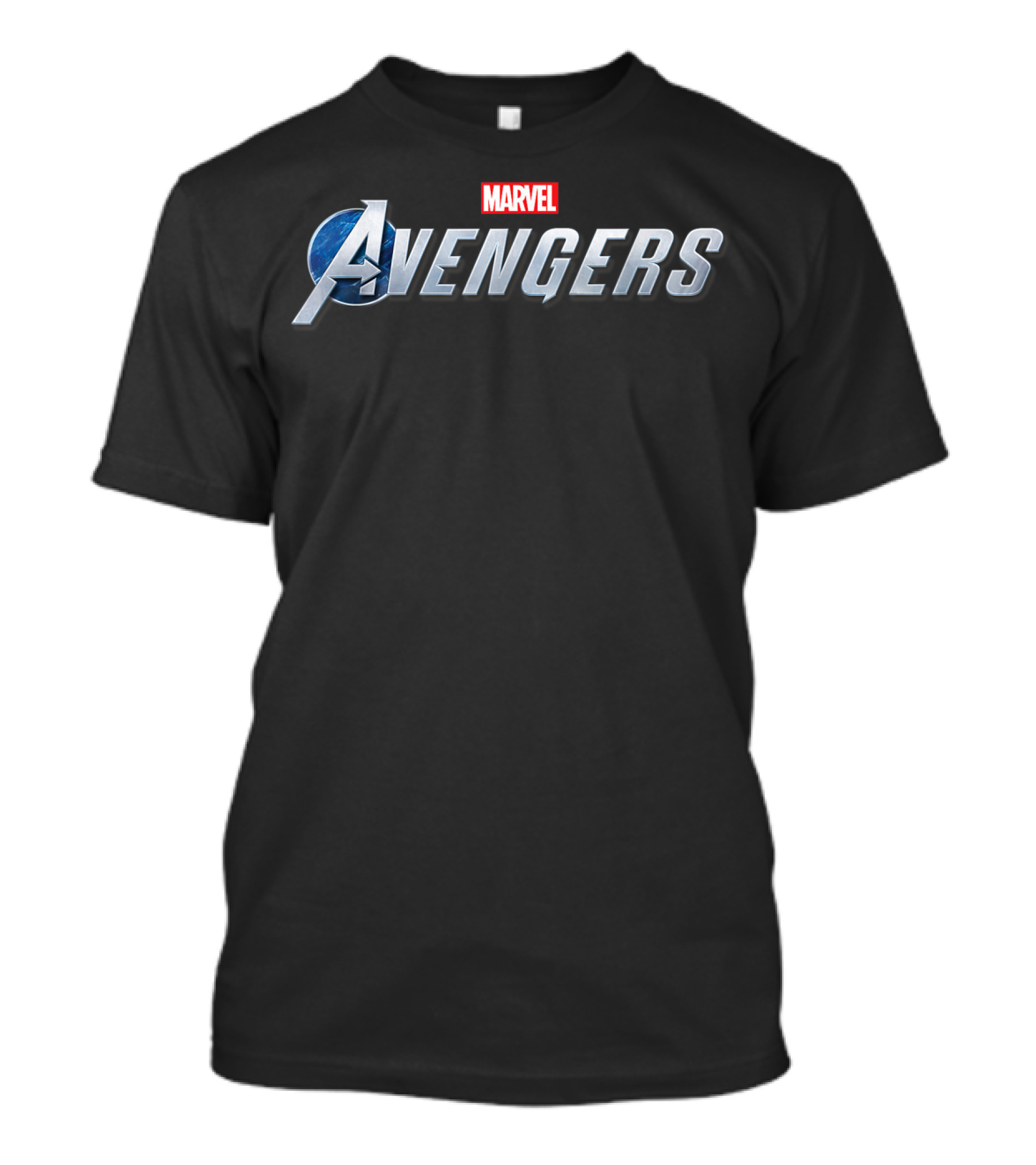 Marvel Avengers Logo Silver And Blue Emblem T-Shirt