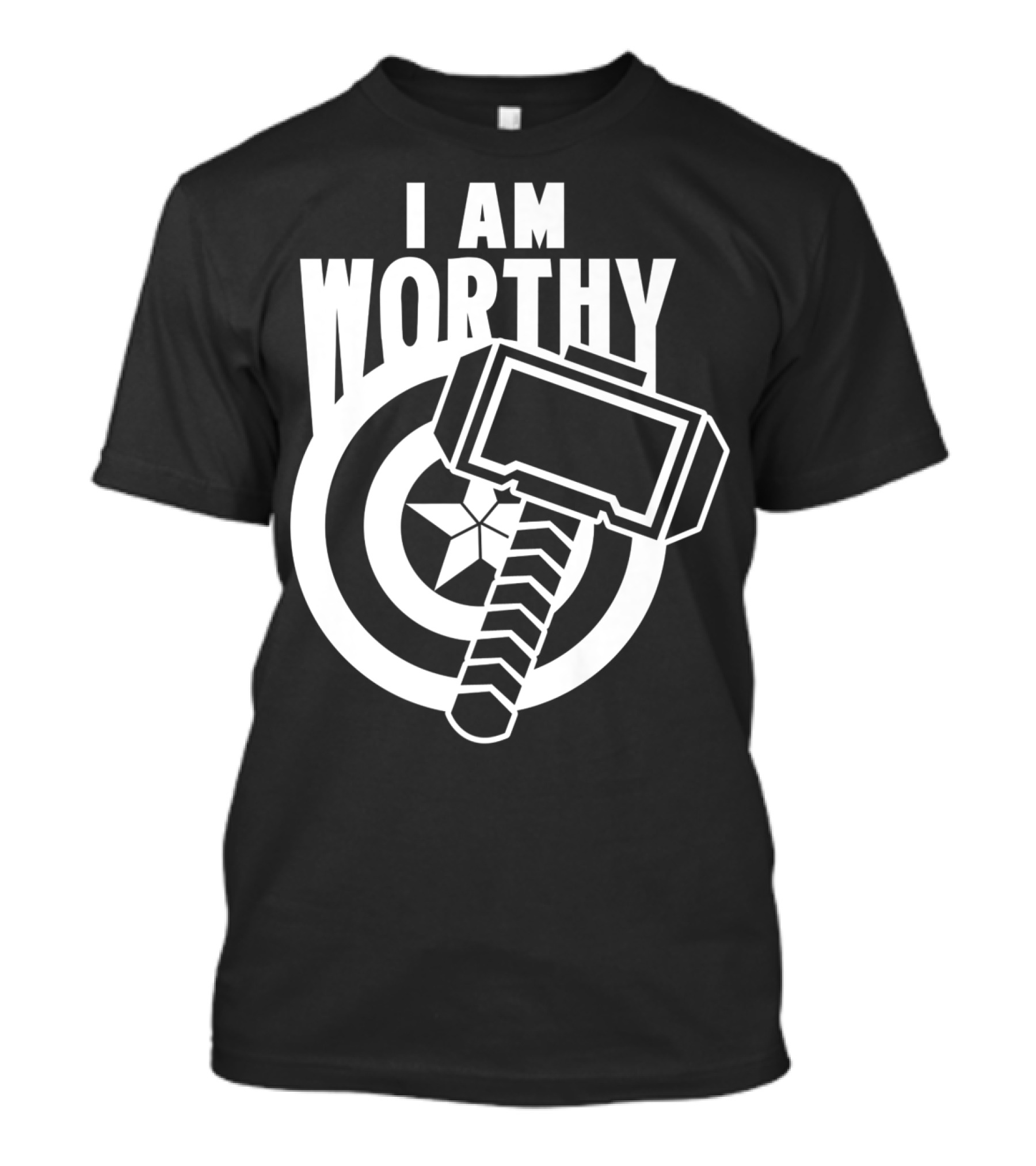I Am Worthy Avengers Endgame Captain America Hammer And Shield T-Shirt