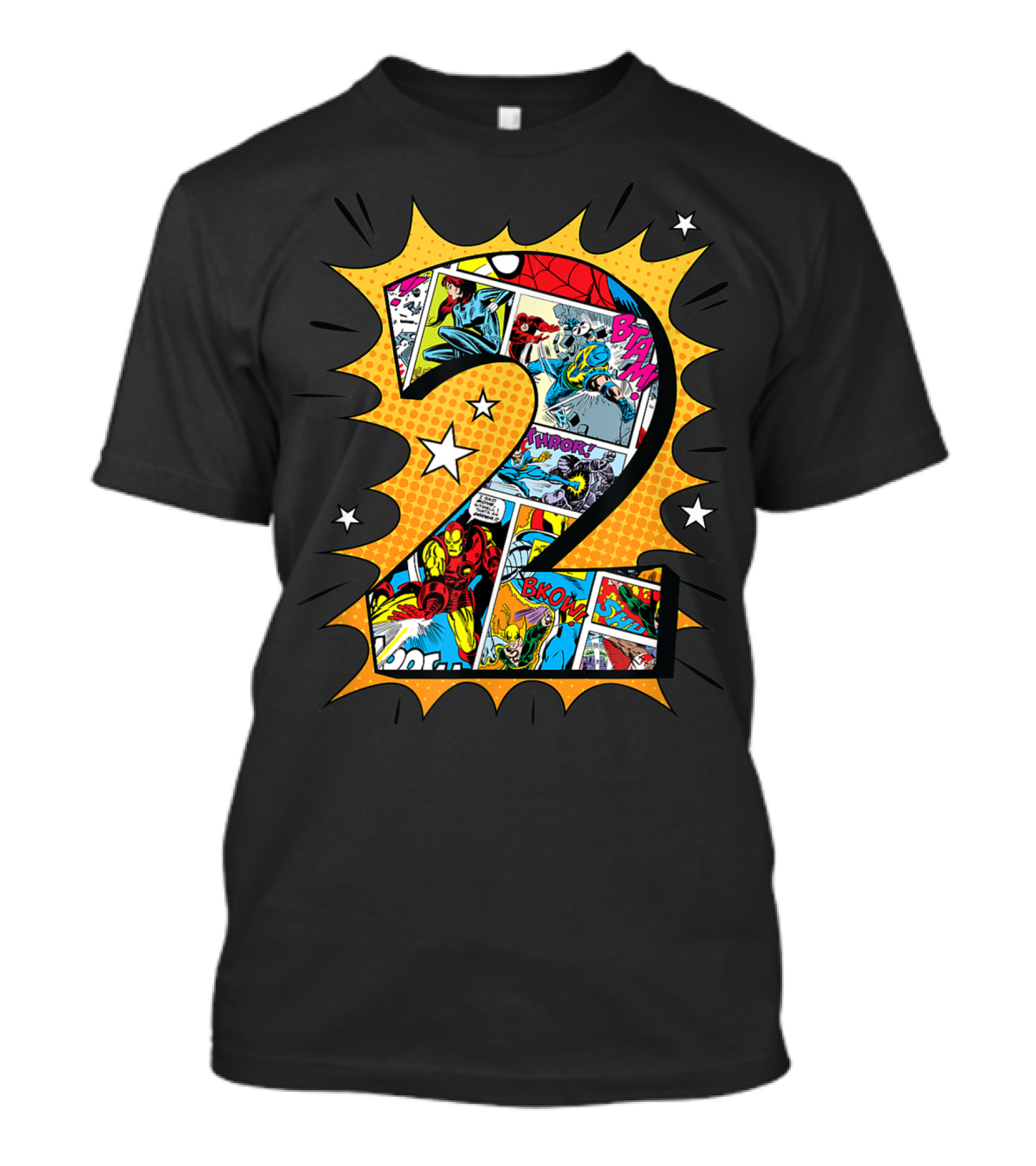 Marvel Avengers Comics Number 2 Birthday T-Shirt
