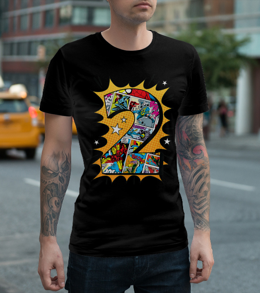 Marvel Avengers Comics Number 2 Birthday T-Shirt
