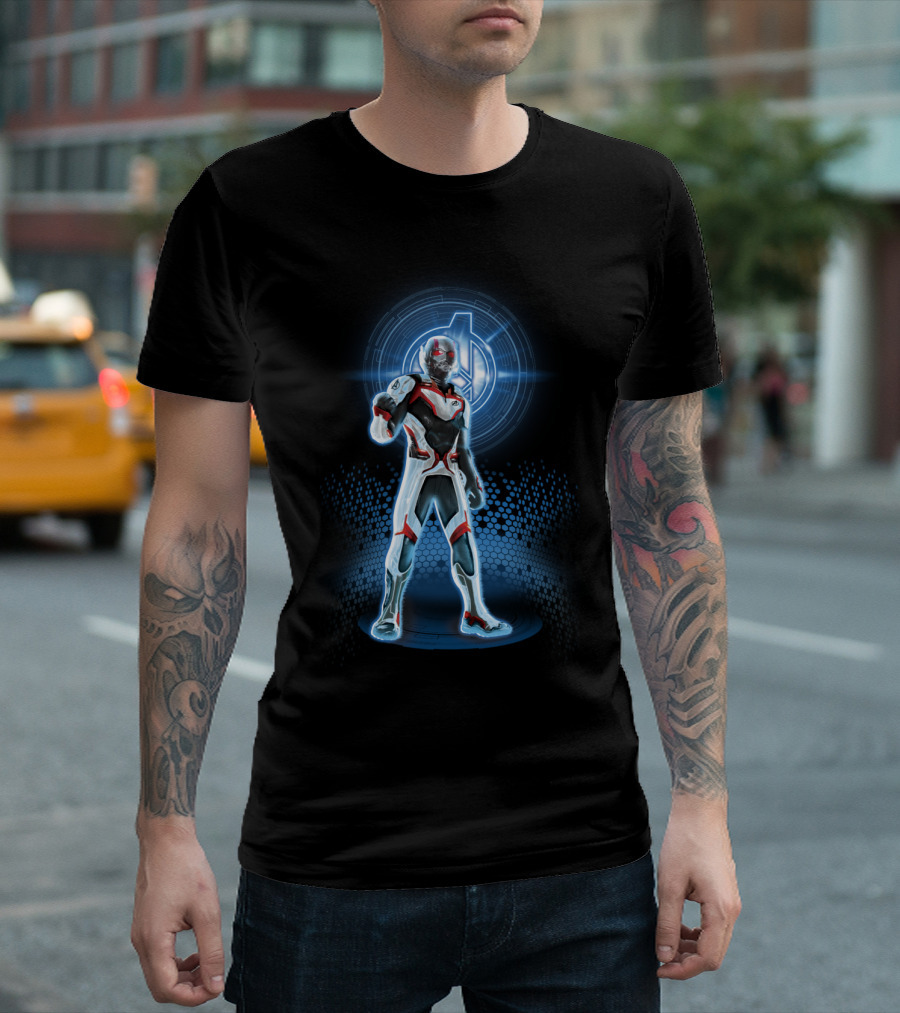 Marvel Avengers Endgame Antman Quantum Suit Iconic Hero Visual Background T-Shirt