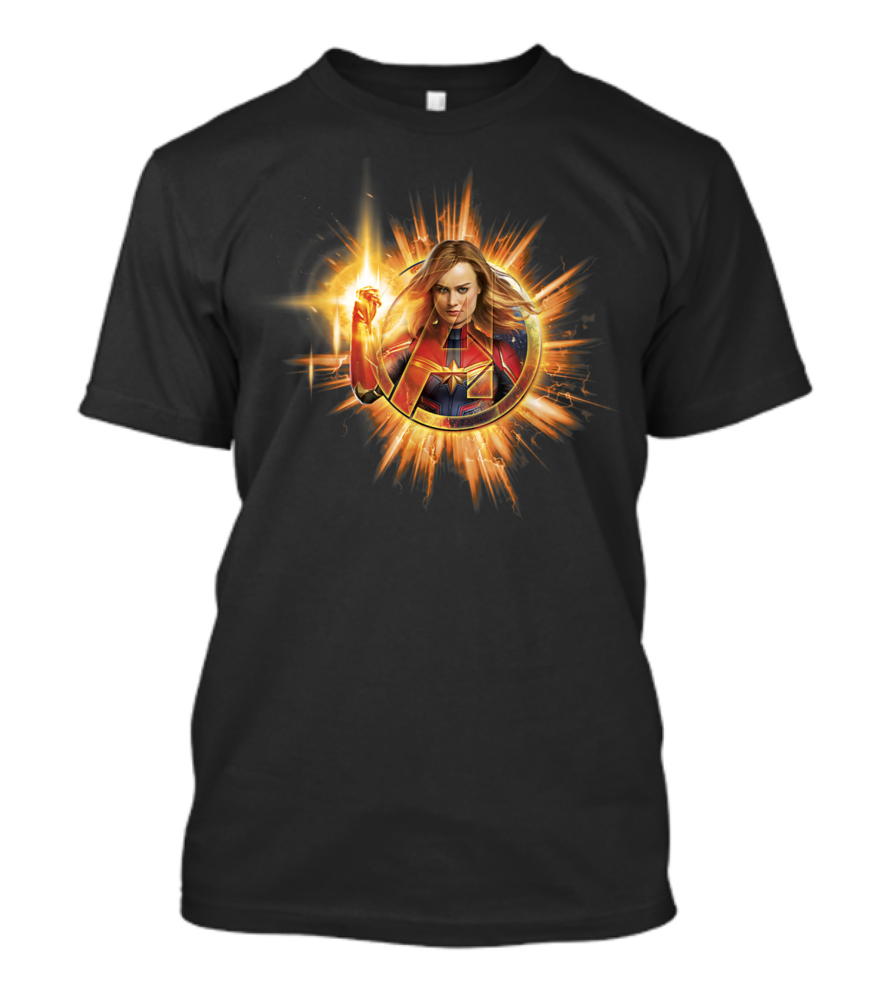 Marvel Avengers Endgame Captain Marvel Sunburst Power Emblem T-Shirt
