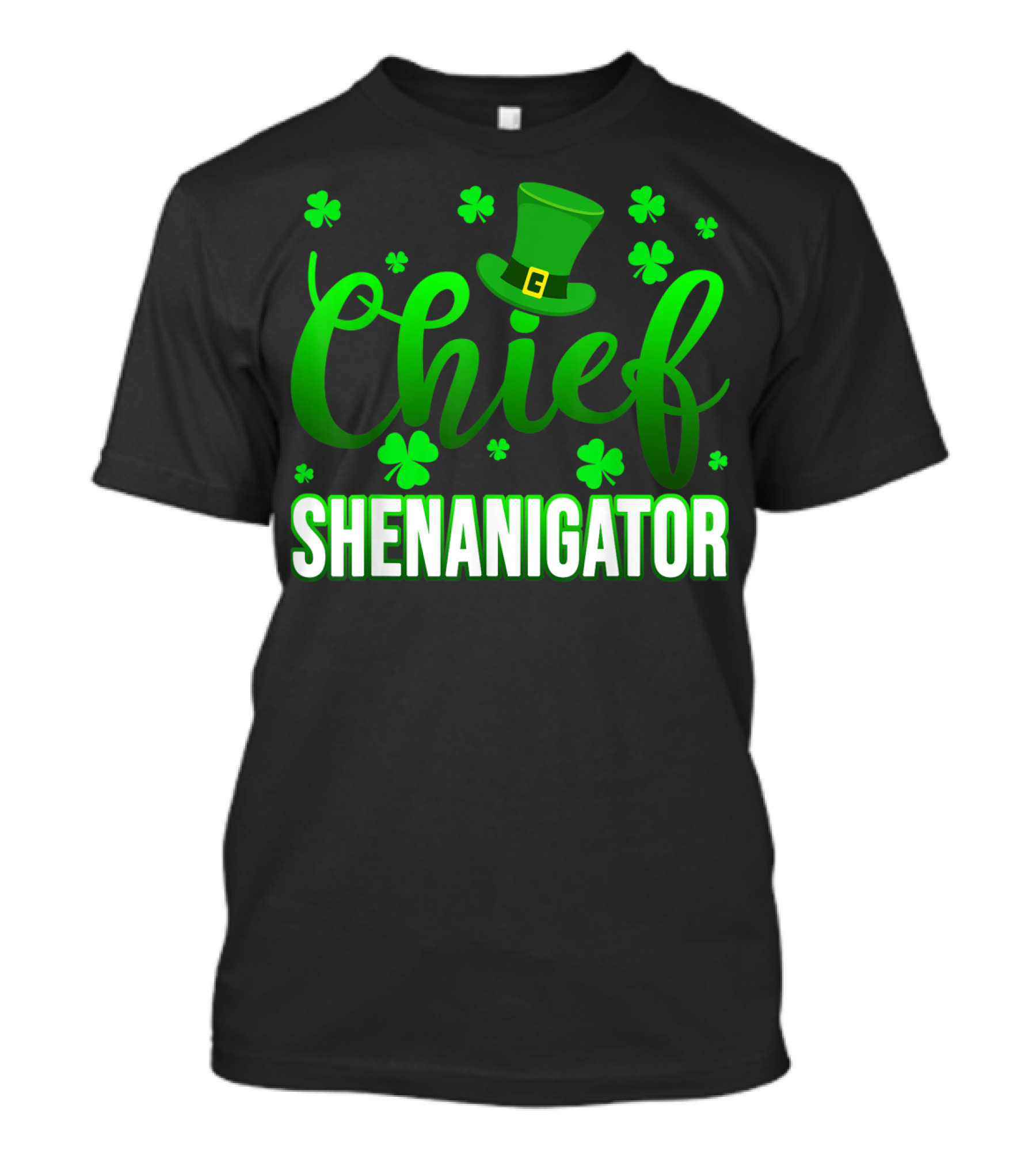 Chief Shenanigator Funny Shamrock St Patrick Hat Clover Icons T-Shirt
