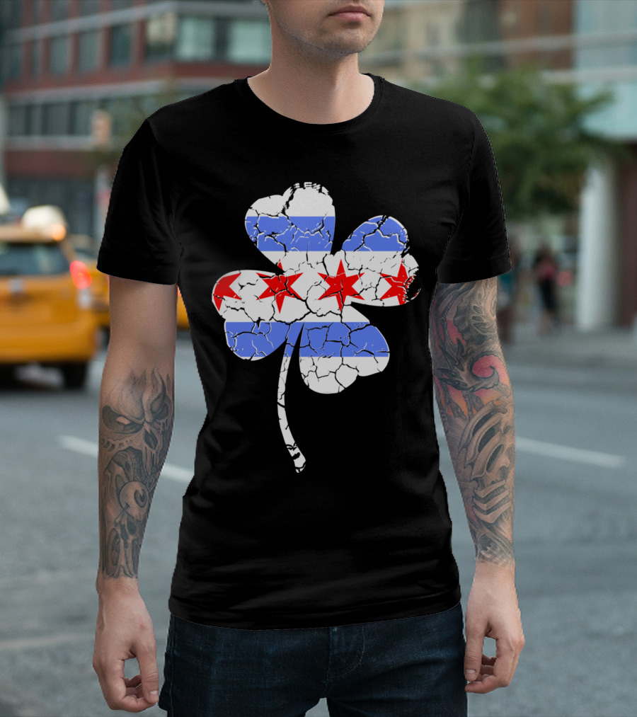 Chicago Flag Shamrock Southside Irish St Patrick's Day T-Shirt