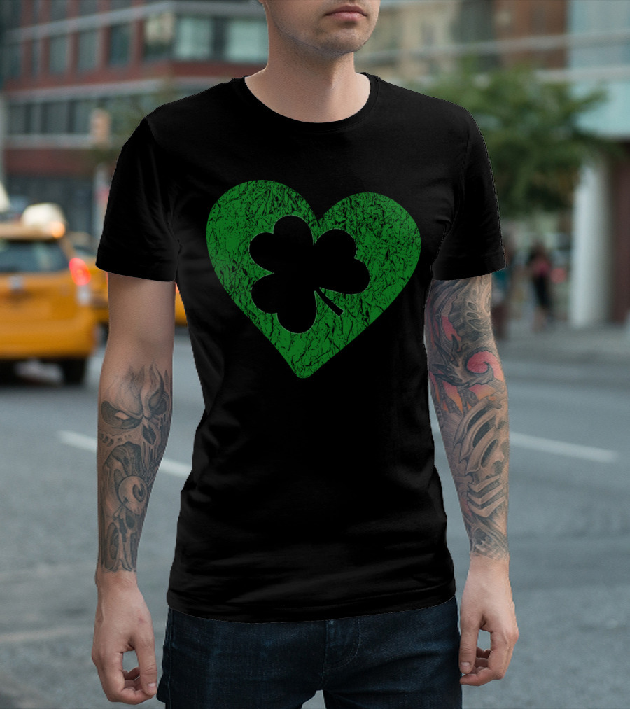 Shamrock Heart St Patrick's Day Cute Green T-Shirt