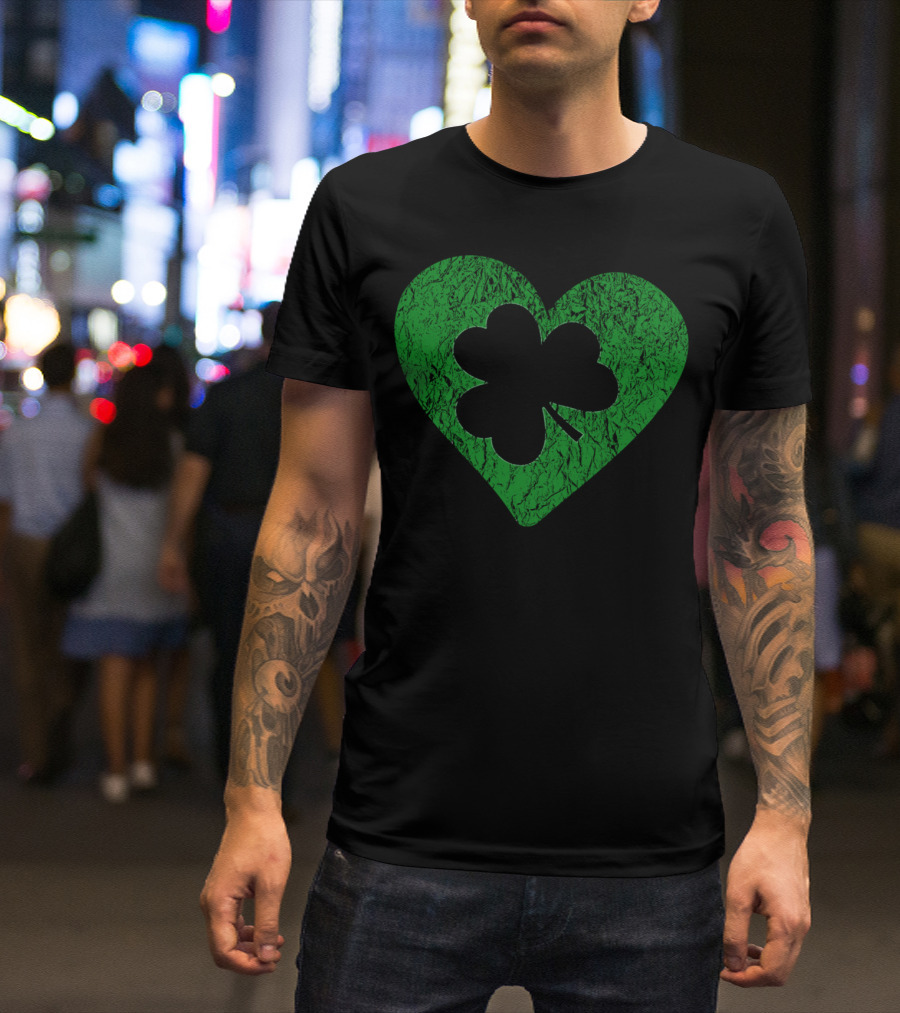 Shamrock Heart St Patrick's Day Cute Green T-Shirt