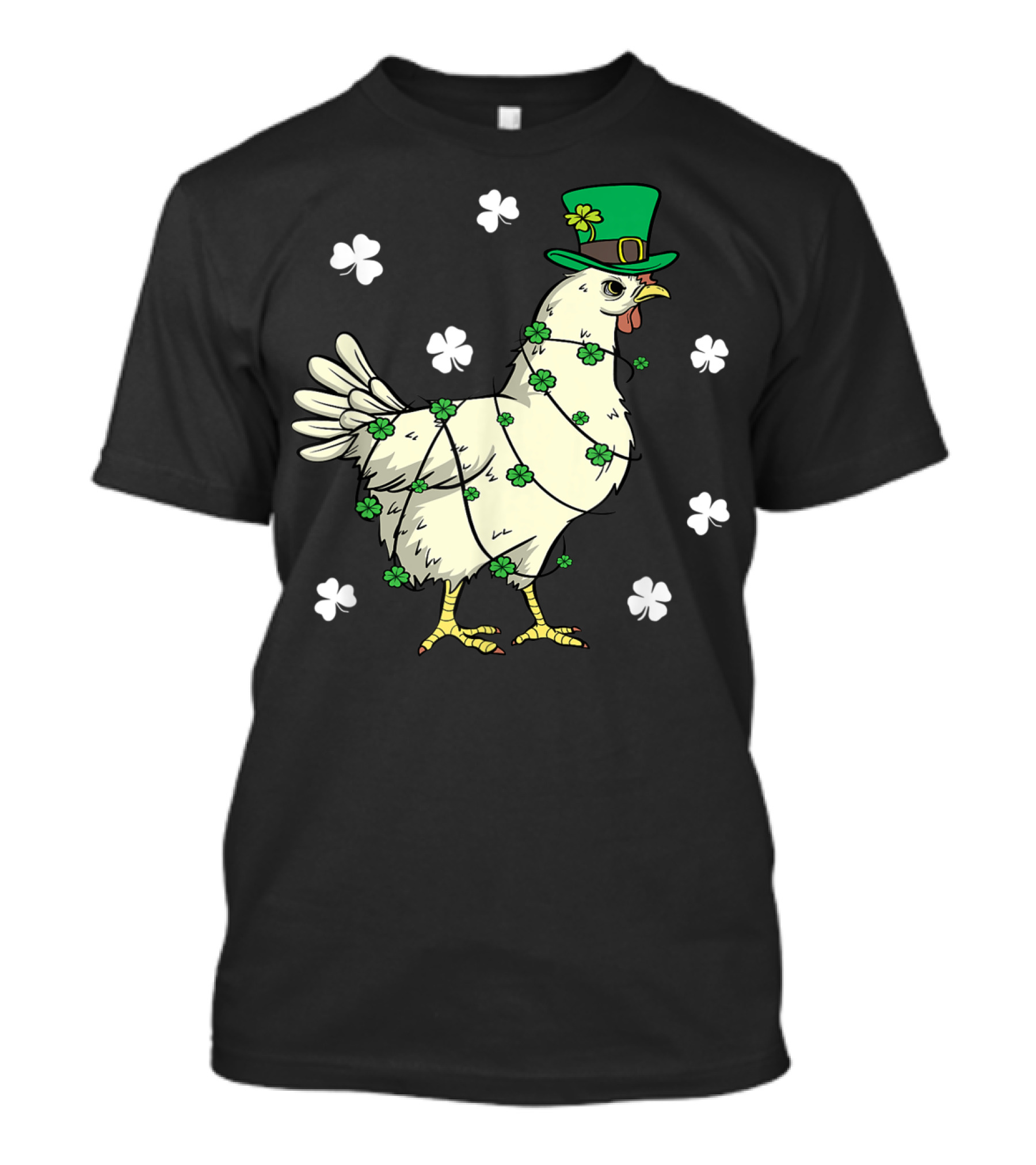 Funny Chicken Leprechaun St Patrick's Day Clover Hat T-Shirt