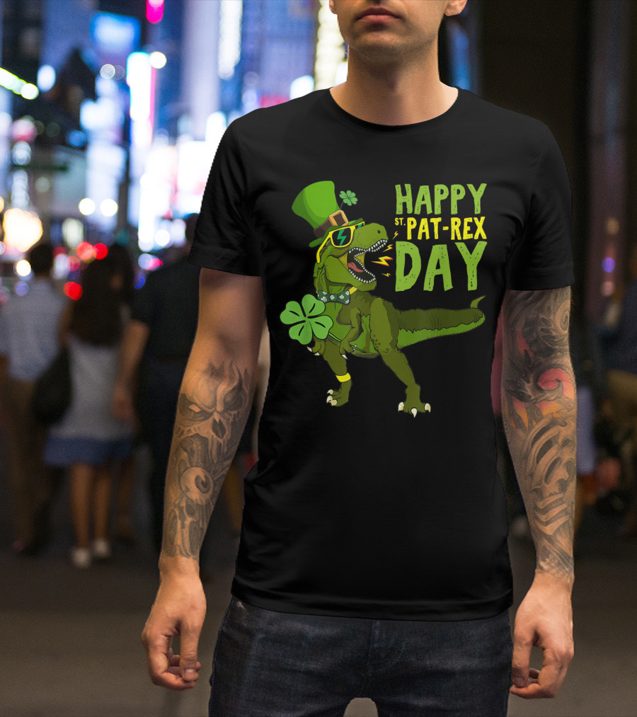 Happy St Pat Rex Day Saint Patrick's Day Dino T-Shirt